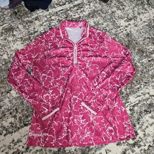 T by Talbots Women's Chevron Full Zip Jacket Size Medium Black White Long Sleeve